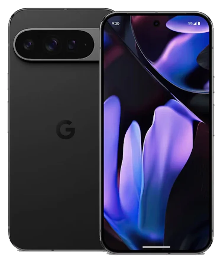 Google Pixel 9 Pro XL in Obsidian, Rück- und Vorderseite